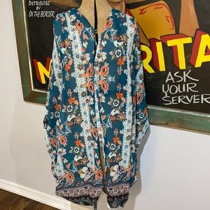 Floral Short Sleeve Lightweight Kimono